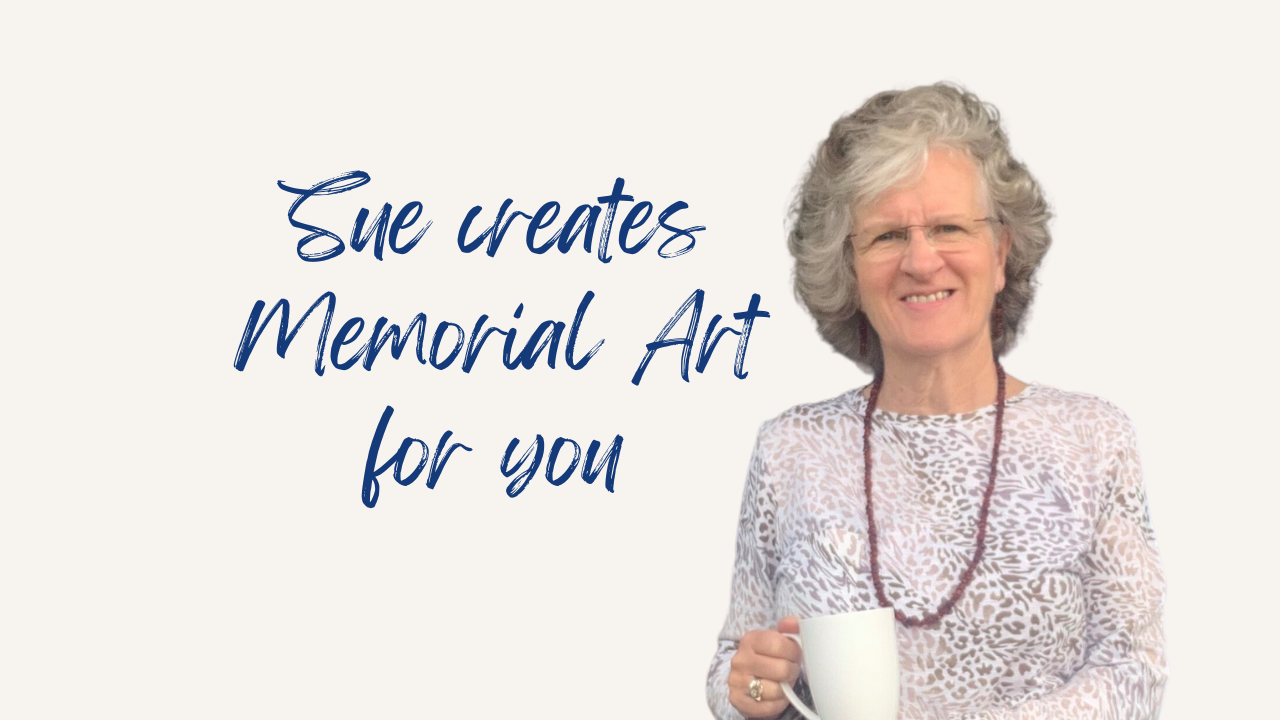 Load video: Sue Davies creates Memorial Art for you at https://suedavies.co.uk/pages/memorial-art